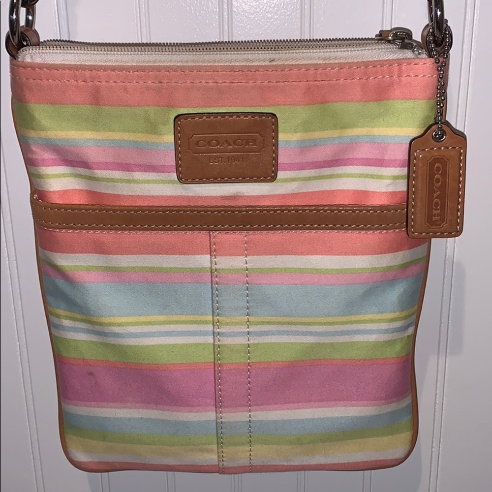 Coach Hampton Stripe Swingpack Crossbody